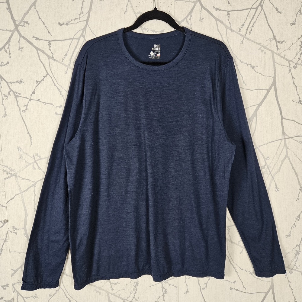 True North Blue 100% Merino Wool Crewneck Long Sleeve Baselayer